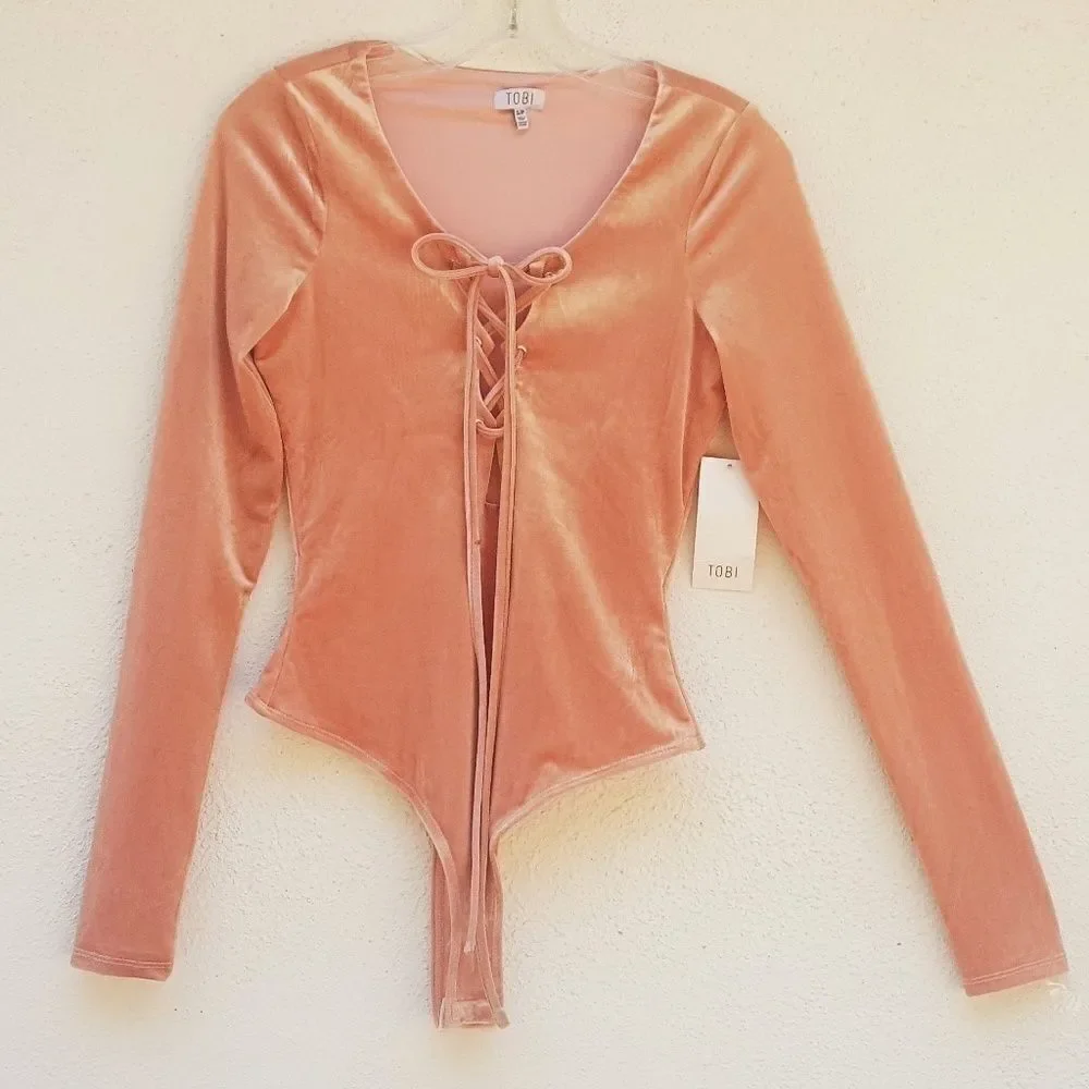 Tobi New Velvet Thong Body Suit S/P - Picture 7 of 7